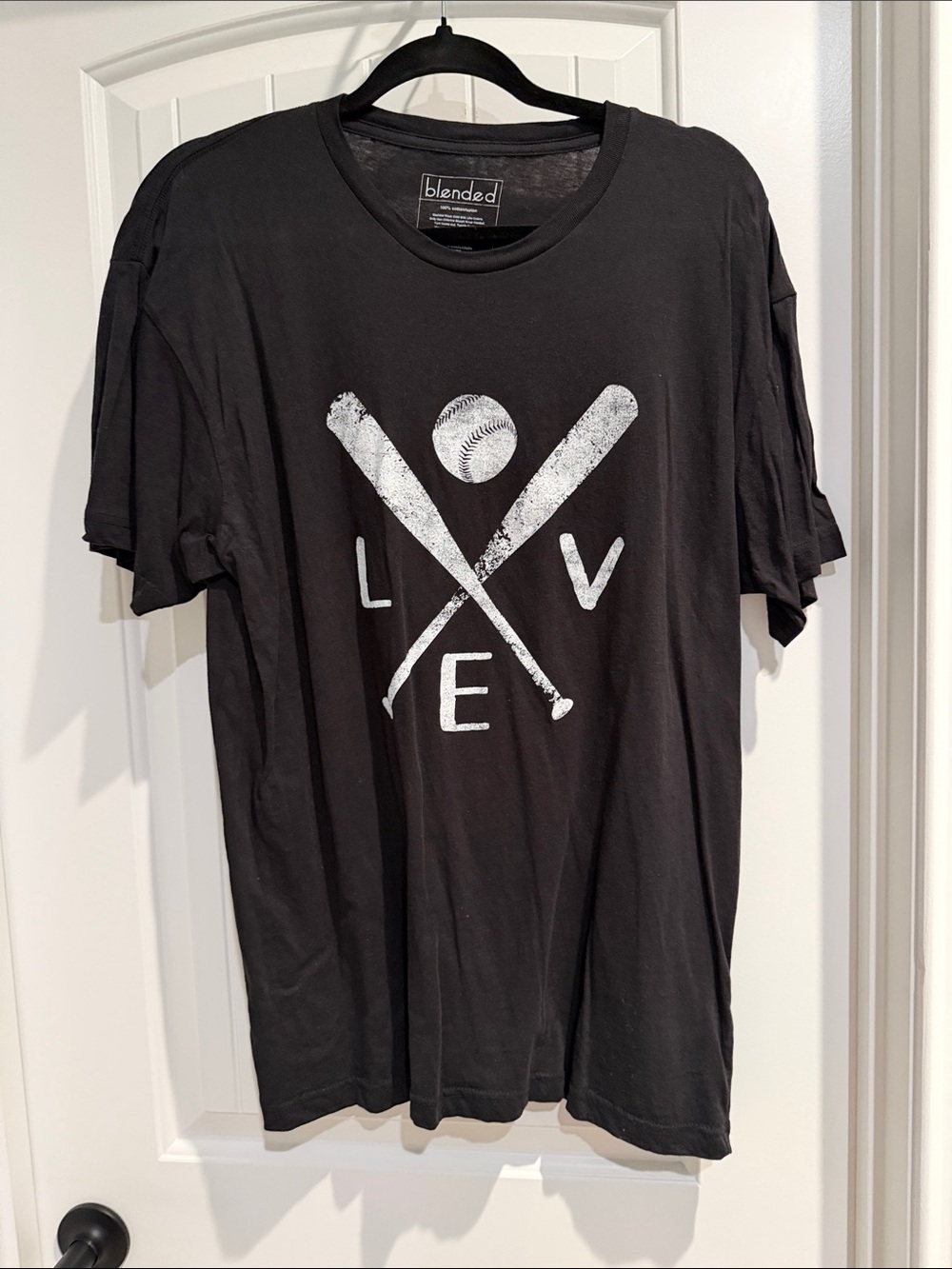 Men’s Black Short-Sleeve Graphic Baseball Tee